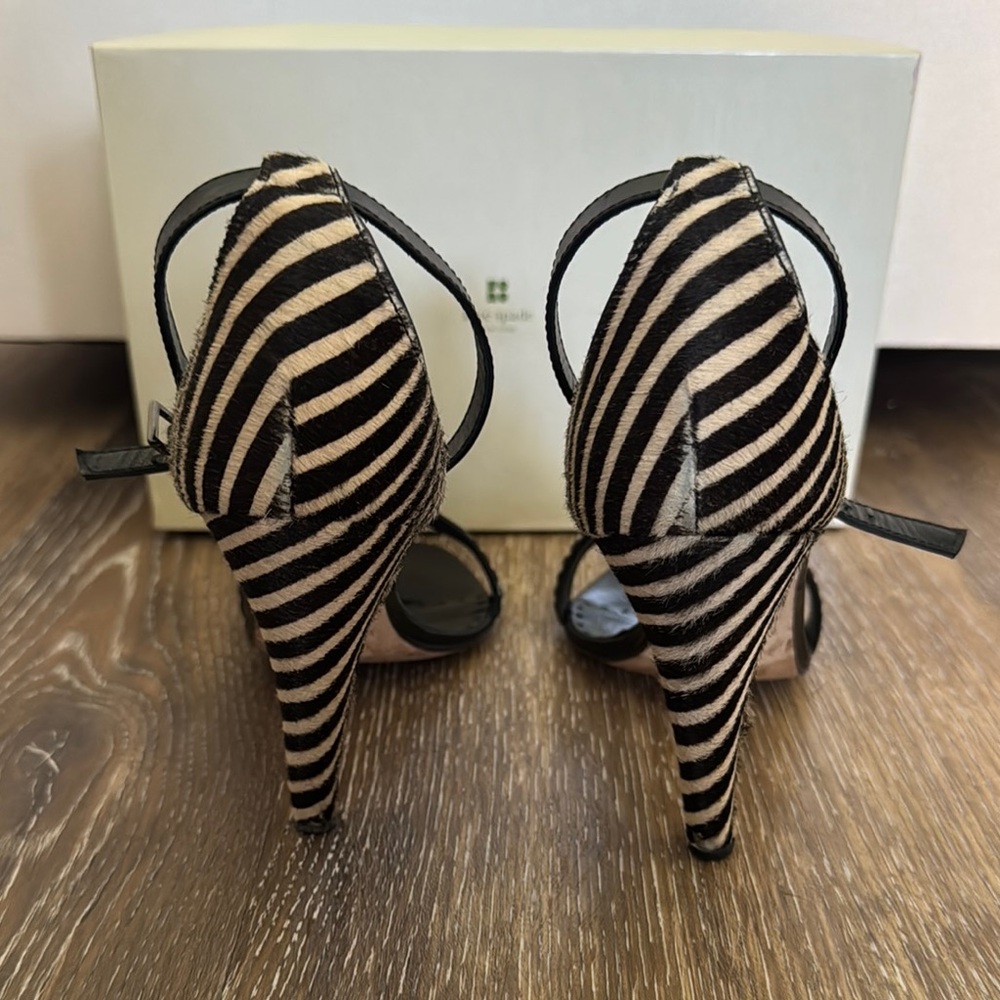 Kate Spade Black Zebra-Striped Heels - Picture 4 of 6